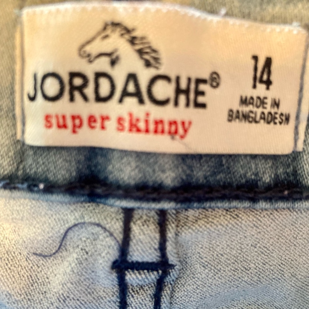 Kids Acid Jordache wash blue jeans Unisex for kids Size 14 in kids very strechy - Picture 3 of 6
